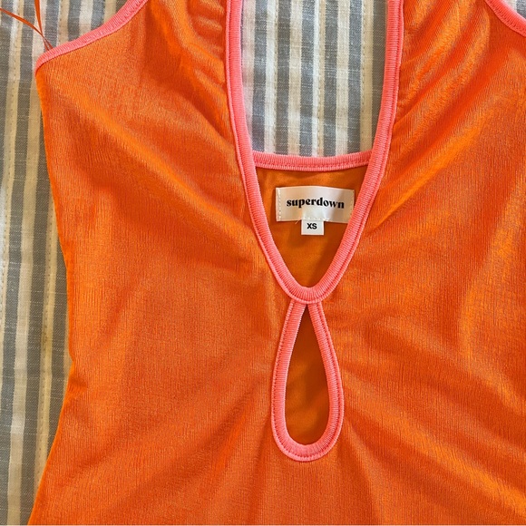SUPERDOWN Orange Halterneck Mini Dress - Picture 5 of 12